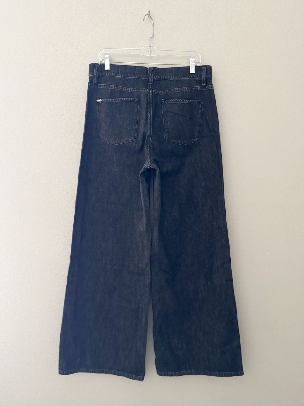Alice + Olivia Trish Low Rise Baggy Wide Leg Jeans 32 Black Dark Denim Slouchy - Picture 7 of 12